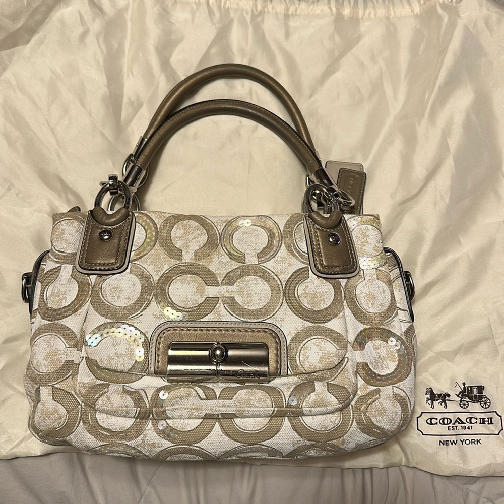 Mushroom color with Sequence Coach Purse